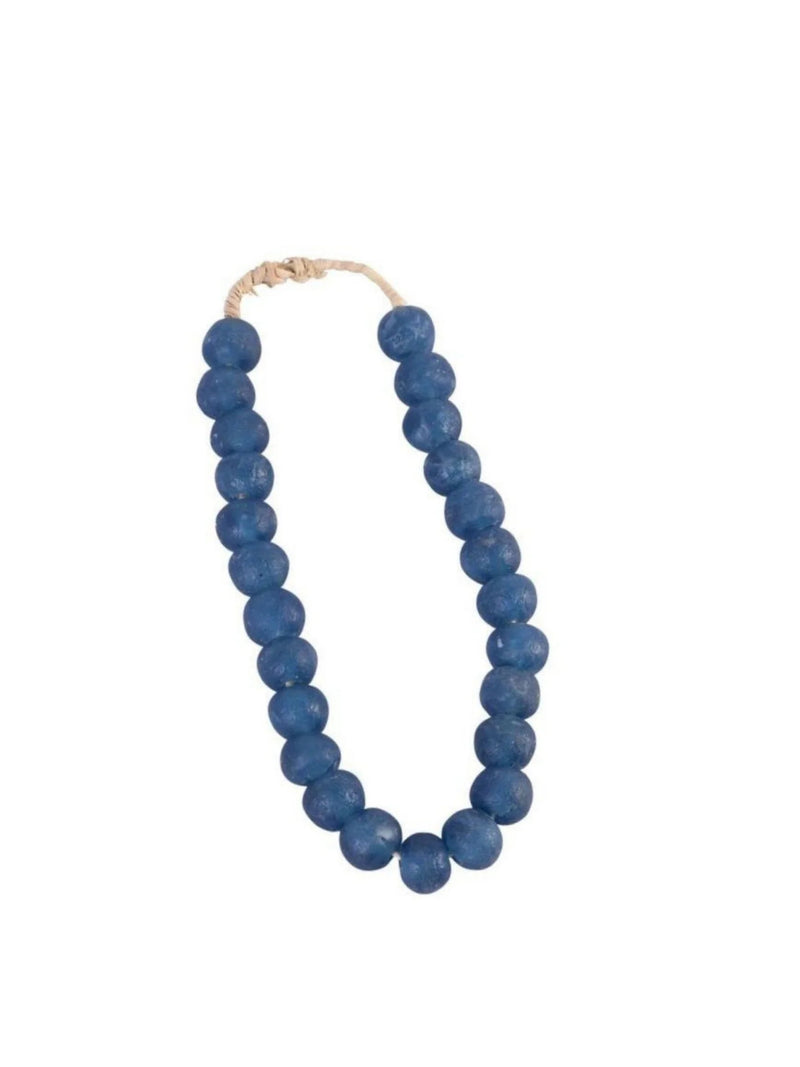 Vintage Sea Glass Beads 1.25 Dia - Indigo Blue