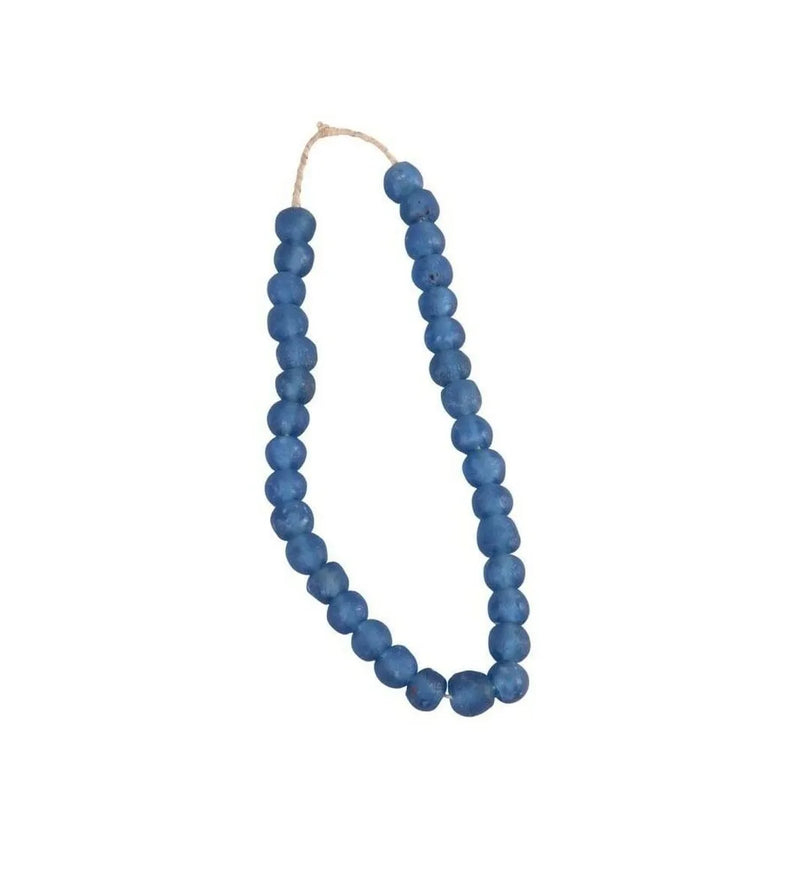 Vintage Sea Glass Beads 0.75 Dia - Indigo Blue
