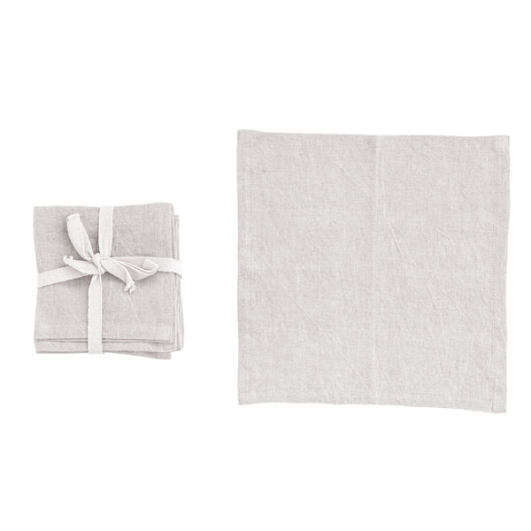 Stonewashed Linen Cocktail Napkins, Set of 4