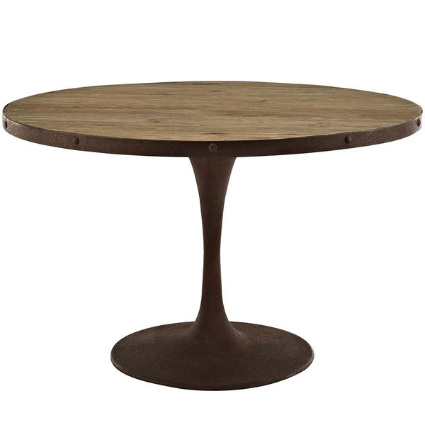 Drive 48" Round Wood Top Dining Table In Brown