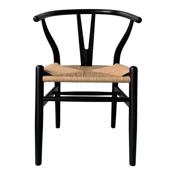 Ventana Dining Chair Black And Natural (Set Of 2)