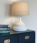 Modern White Terra Cotta Table Lamp | GLORIA