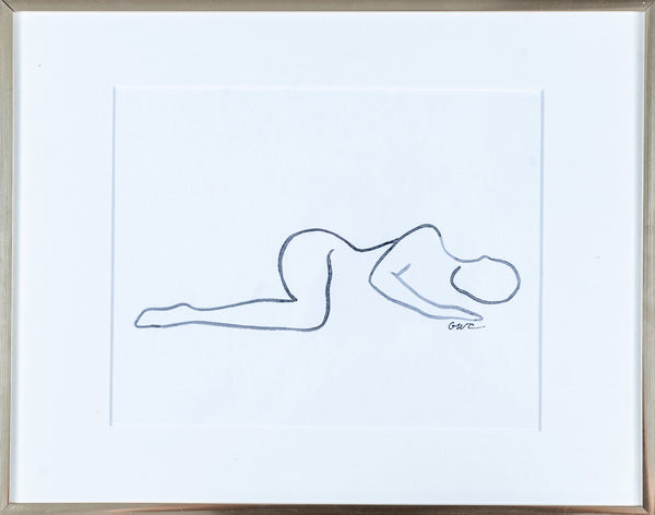 Original Nude Line Drawing (side) - Signed & Unframed